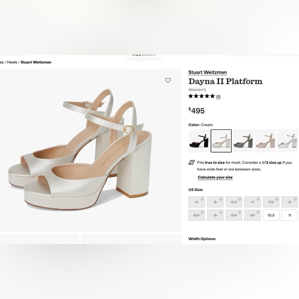 Stuart Weitzman Cream Dayna II Platform Sandals